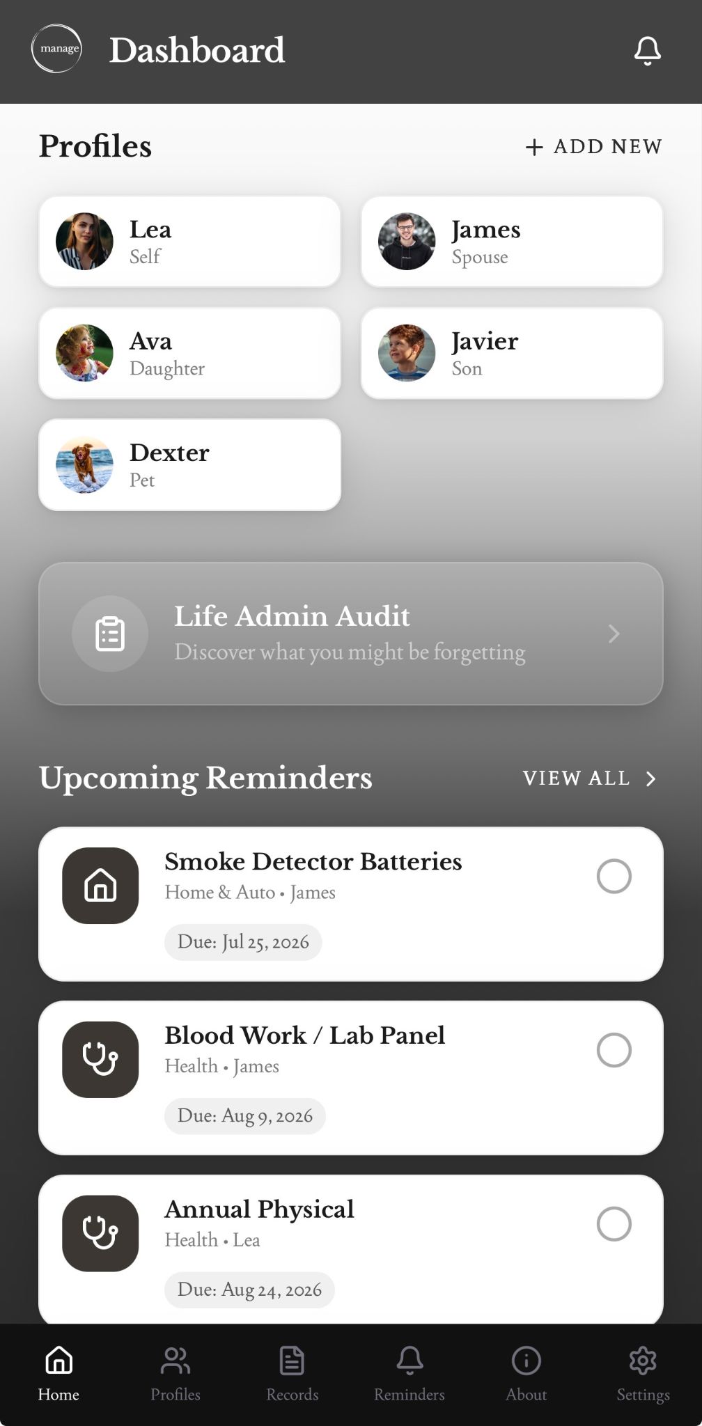 Manage app screen 3